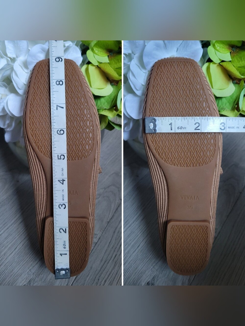 Vivaia Margot Mary Jane Buckle Square-Toe V-Cut Almond Ribbed Flats, US 5 EU 35 - Picture 13 of 15